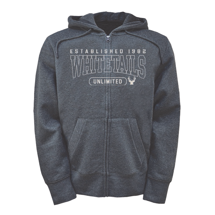 A-Team Full-Zip Charcoal Hoodie | Whitetails Unlimited